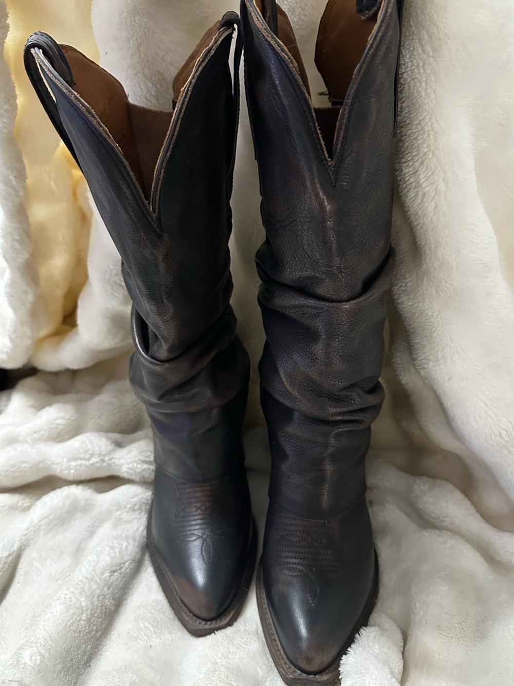 Jules Dark Brown Western Heeled Boots